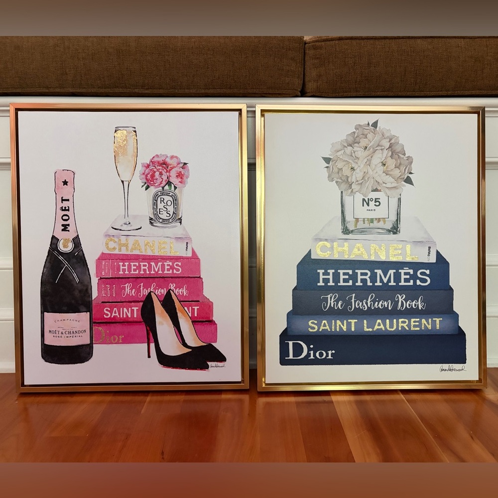 Set of Two Fashion Wall Art Prints - 21” X 17”